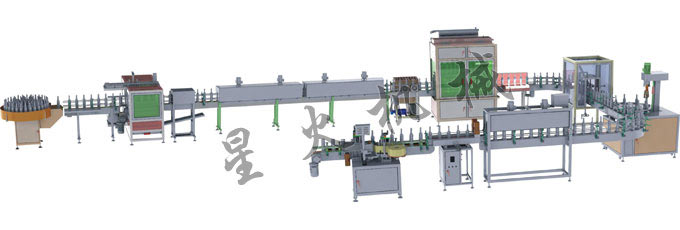 送瓶洗瓶烘干8頭灌裝封口貼標(biāo)生產(chǎn)線(xiàn)
